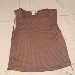 Brown Sleeveless Knit Top